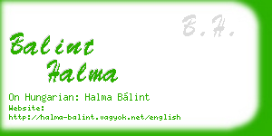 balint halma business card