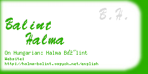 balint halma business card